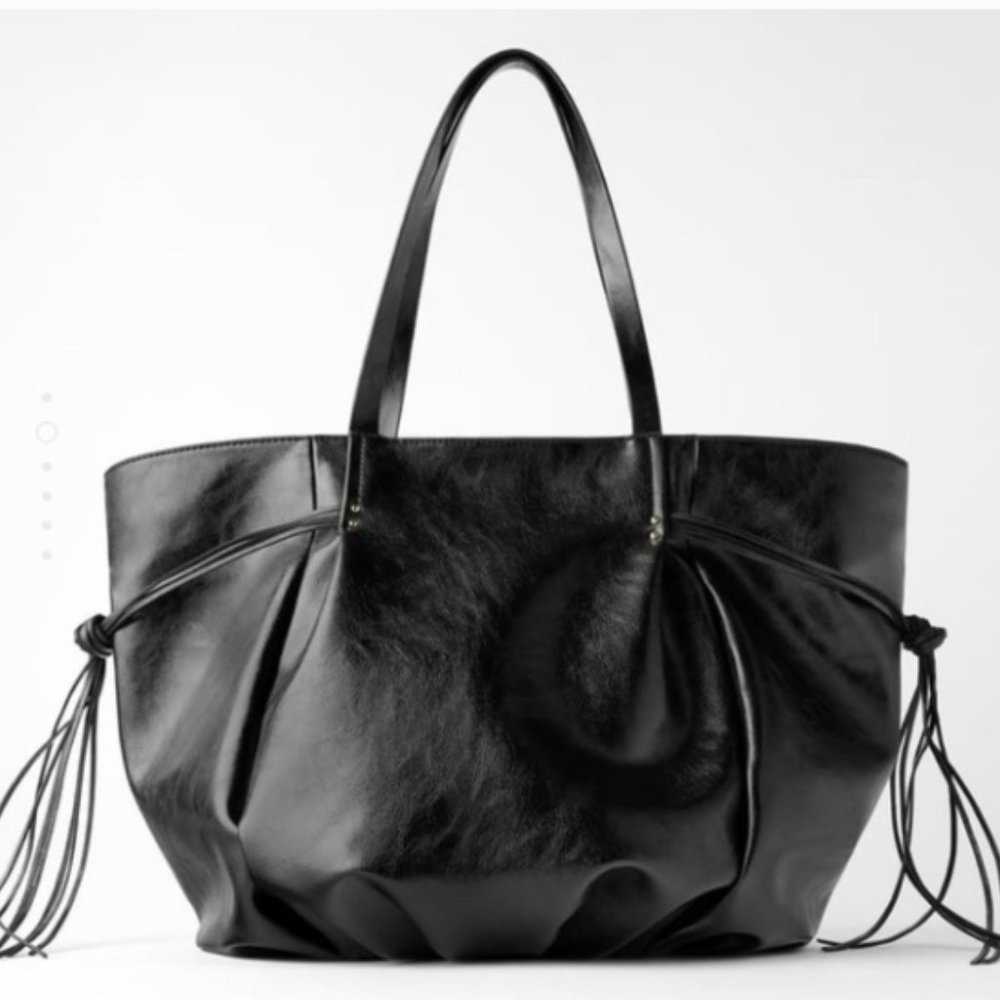 Zara crackled shopper bag